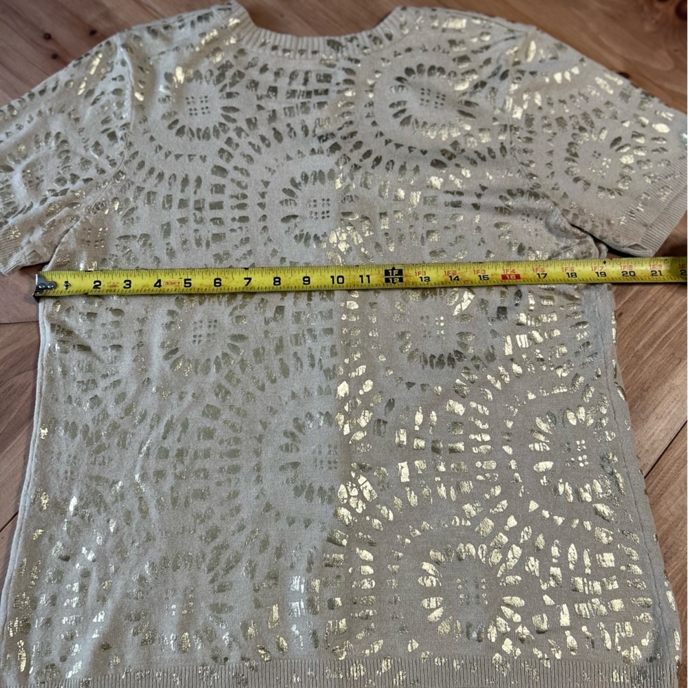 Chico's Gold and Tan Patterned Cardigan - Picture 8 of 11
